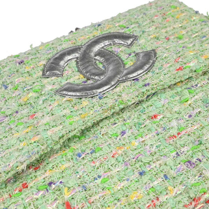 Chanel Green Tweed Glitter Handbag