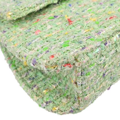 Chanel Green Tweed Glitter Handbag