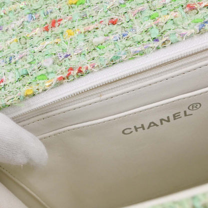 Chanel Green Tweed Glitter Handbag