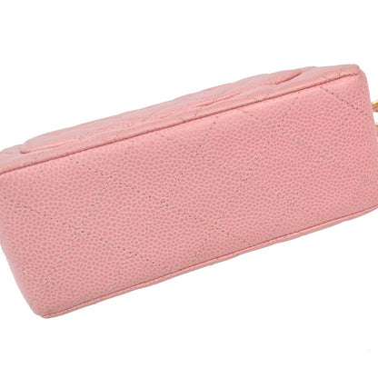 Chanel Pink Caviar Skin Mini Classic Square Flap Shoulder Bag 17