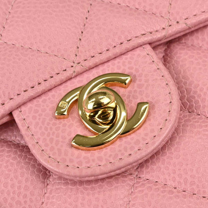 Chanel Pink Caviar Skin Mini Classic Square Flap Shoulder Bag 17
