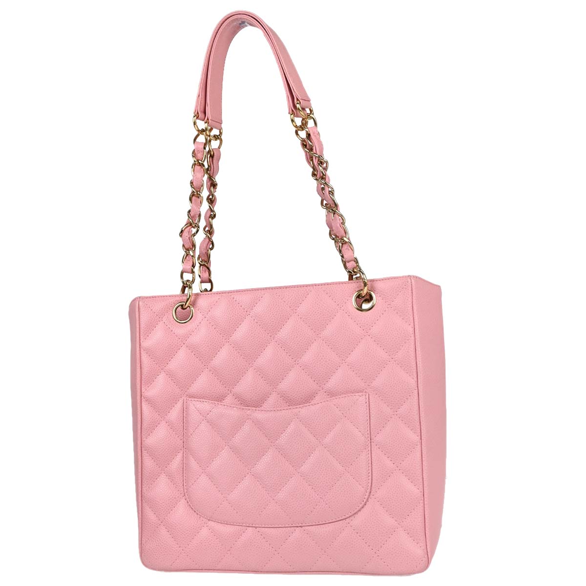 Chanel Pink Caviar Skin Petite Shopping Tote PST Chain Handbag