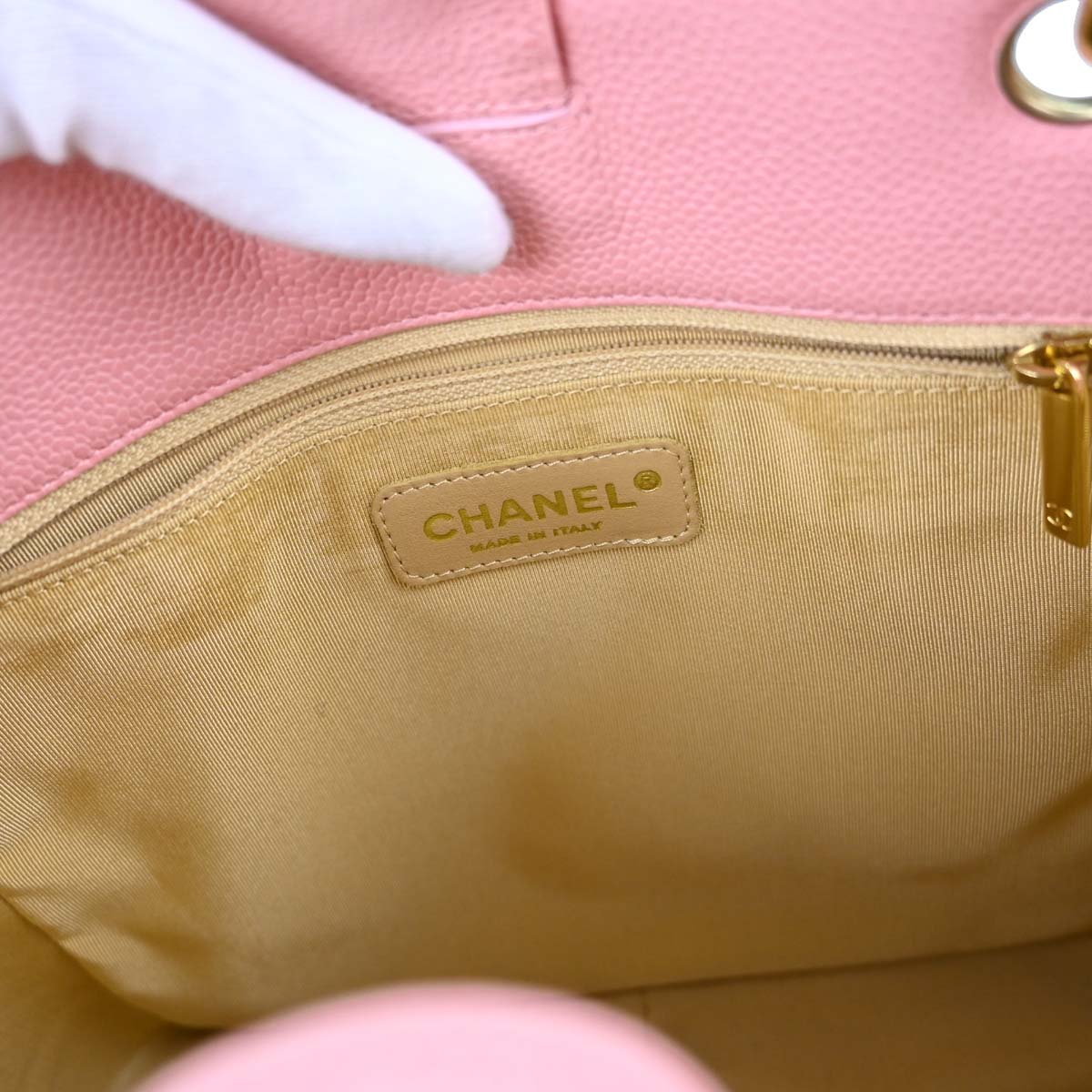 Chanel Pink Caviar Skin Petite Shopping Tote PST Chain Handbag