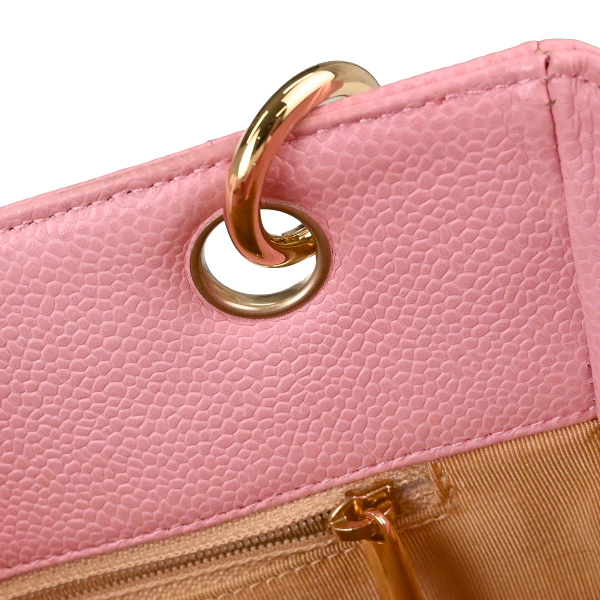 Chanel Pink Caviar Skin Petite Shopping Tote PST Chain Handbag