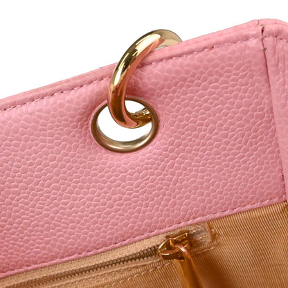 Chanel Pink Caviar Skin Petite Shopping Tote PST Chain Handbag