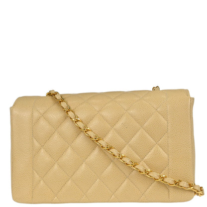 Chanel Beige Caviar Skin Medium Diana Shoulder Bag