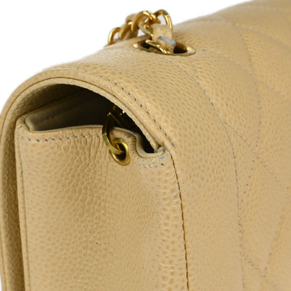 Chanel Beige Caviar Skin Medium Diana Shoulder Bag