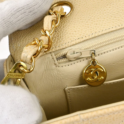 Chanel Beige Caviar Skin Medium Diana Shoulder Bag