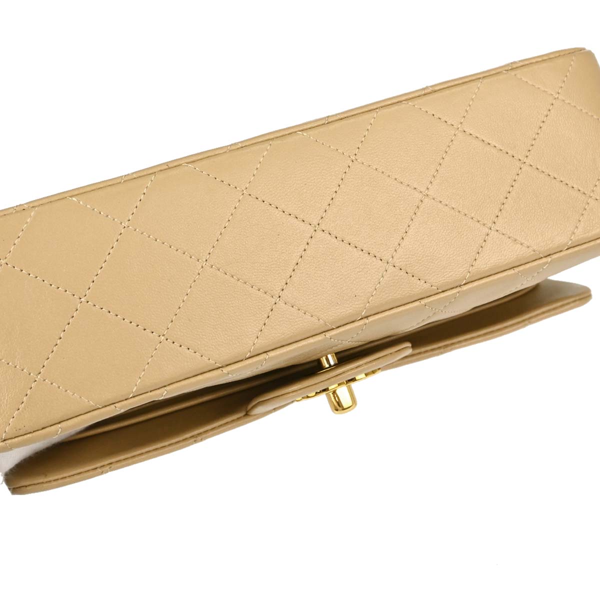 Chanel Beige Lambskin Small Classic Double Flap Shoulder Bag