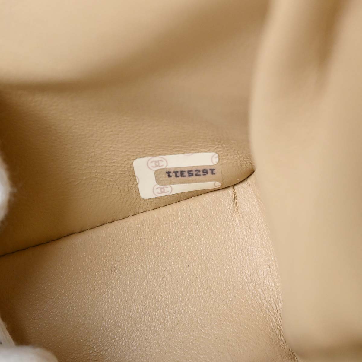 Chanel Beige Lambskin Small Classic Double Flap Shoulder Bag