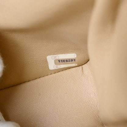 Chanel Beige Lambskin Small Classic Double Flap Shoulder Bag