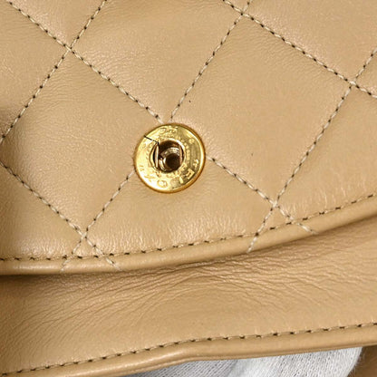 Chanel Beige Lambskin Small Classic Double Flap Shoulder Bag