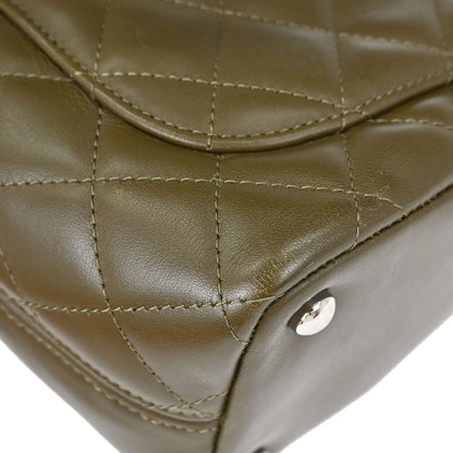 Chanel * Khaki Calfskin Python Cambon Ligne Tote Handbag
