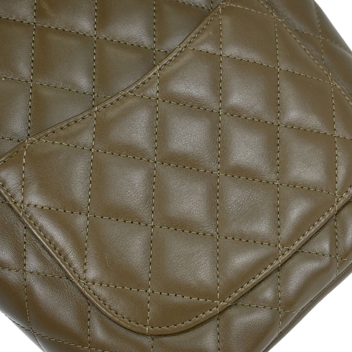 Chanel * Khaki Calfskin Python Cambon Ligne Tote Handbag