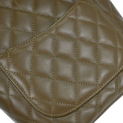 Chanel * Khaki Calfskin Python Cambon Ligne Tote Handbag