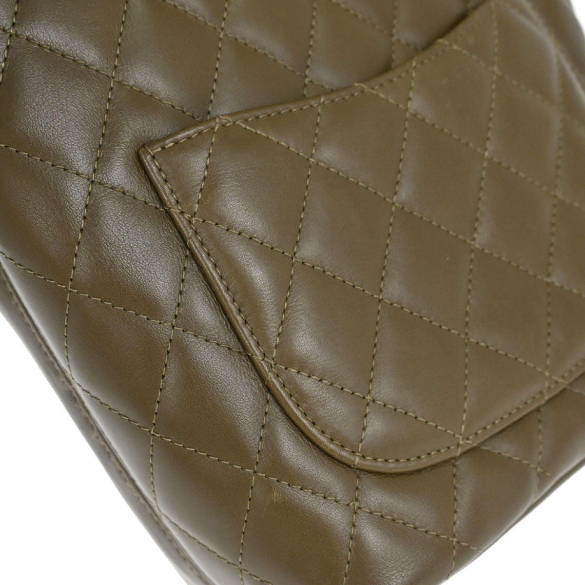 Chanel * Khaki Calfskin Python Cambon Ligne Tote Handbag