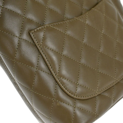 Chanel * Khaki Calfskin Python Cambon Ligne Tote Handbag