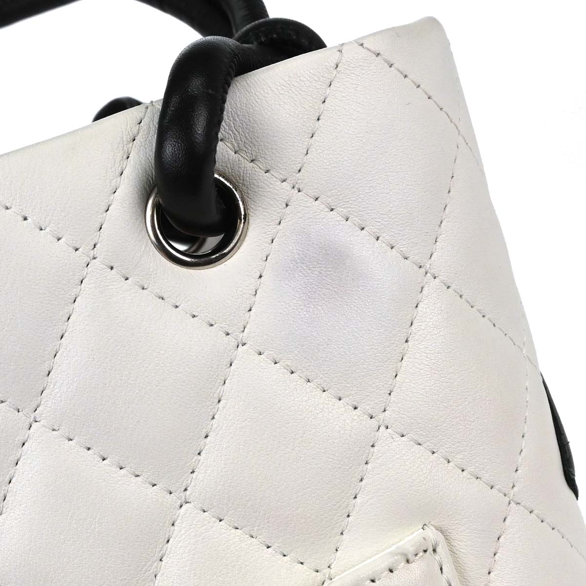 Chanel White Calfskin Cambon Ligne Tote Handbag