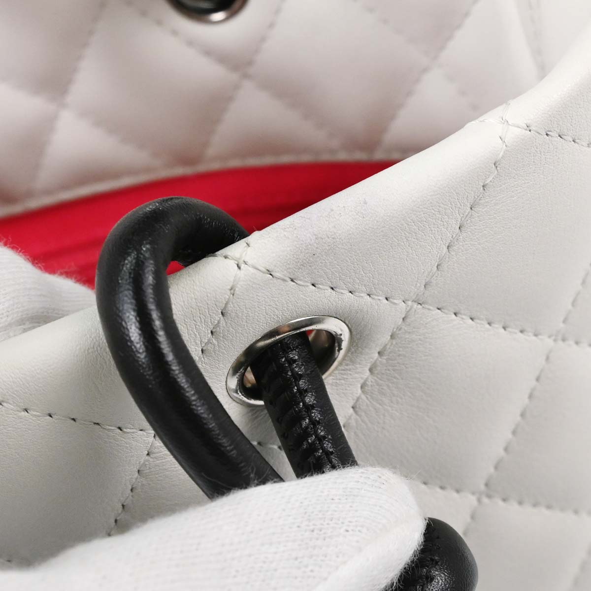 Chanel White Calfskin Cambon Ligne Tote Handbag