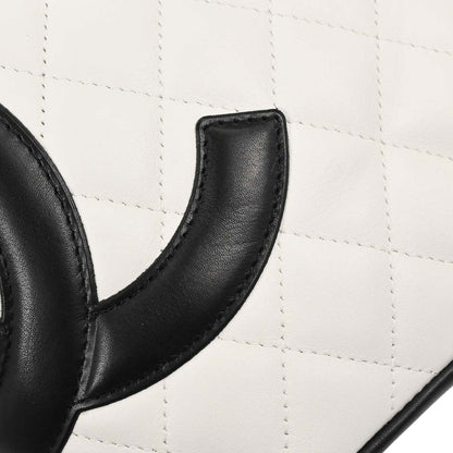 Chanel White Calfskin Cambon Ligne Tote Handbag