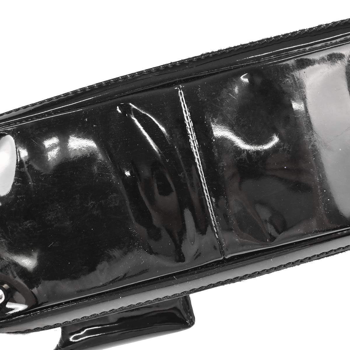 Chanel Black Pony Hair Patent Leather Tote Handbag