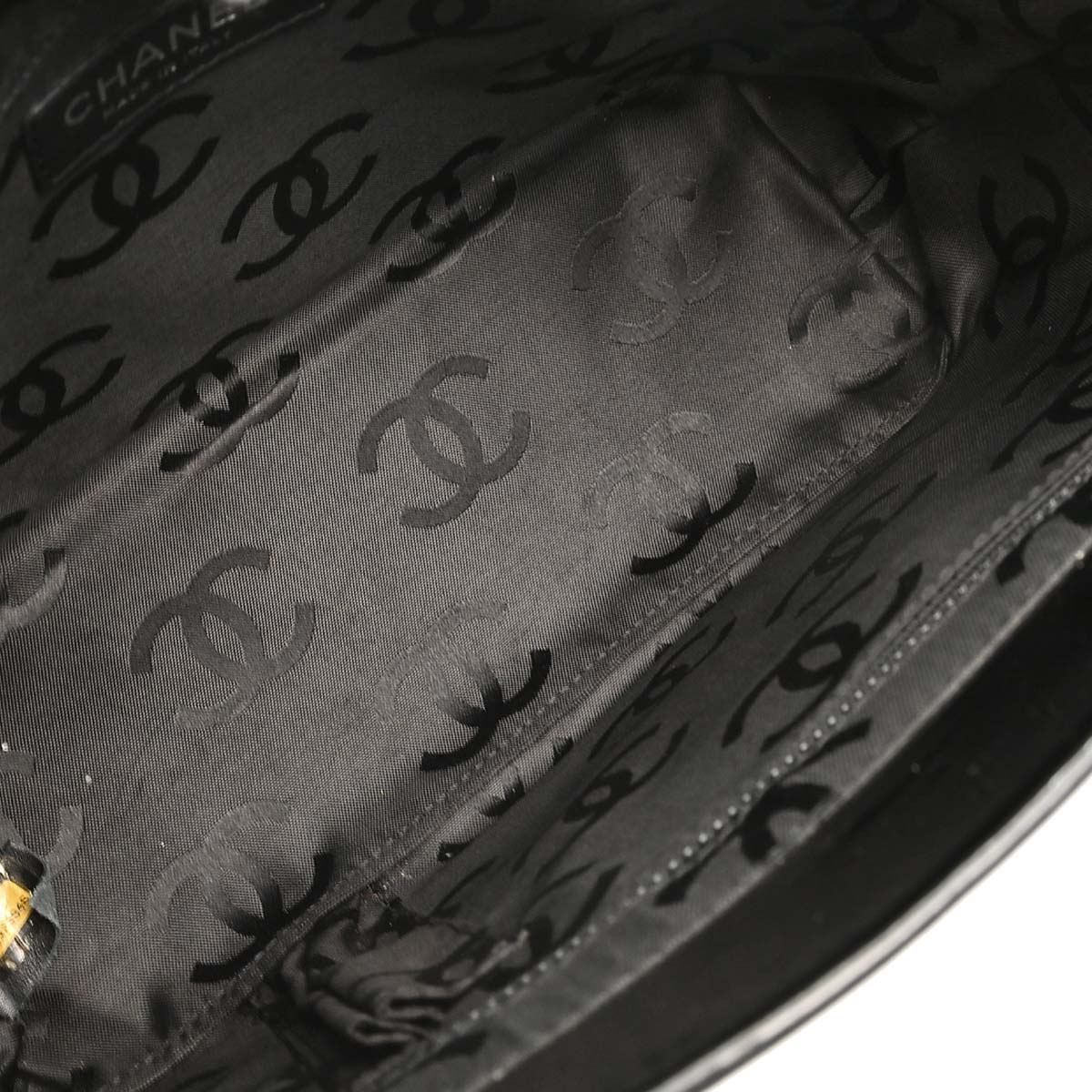 Chanel Black Pony Hair Patent Leather Tote Handbag