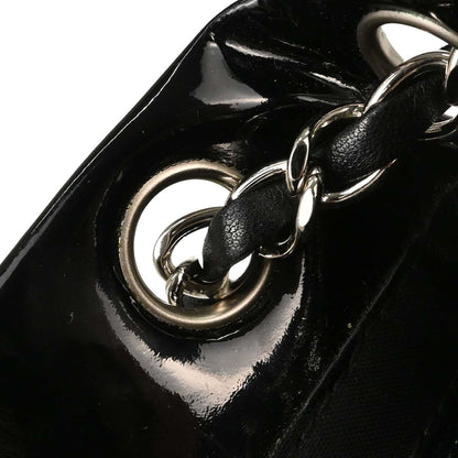 Chanel Black Pony Hair Patent Leather Tote Handbag