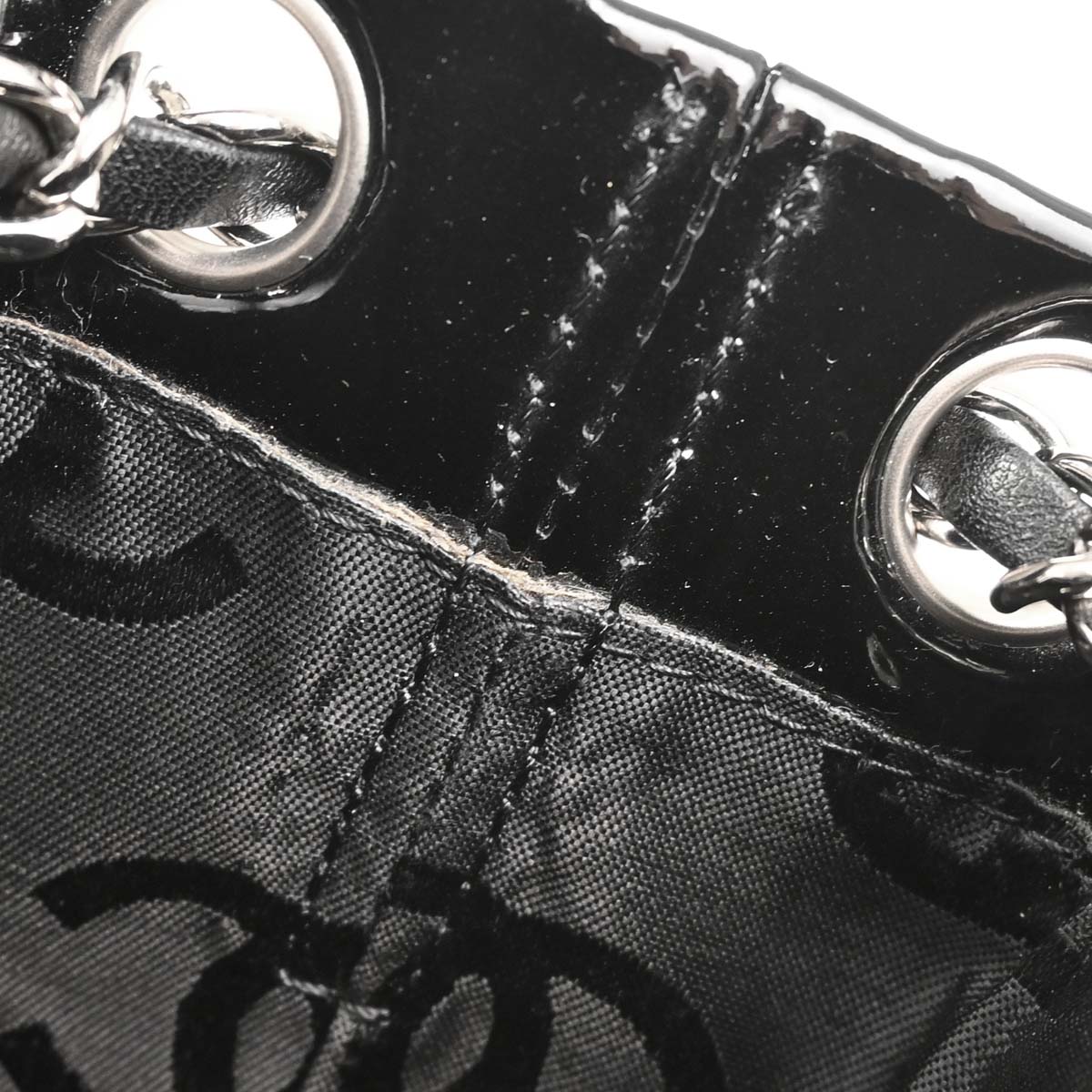 Chanel Black Pony Hair Patent Leather Tote Handbag