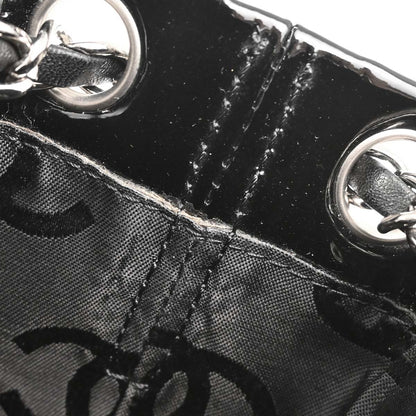 Chanel Black Pony Hair Patent Leather Tote Handbag