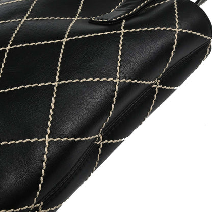 Chanel Black Calfskin Wild Stitch Tote Handbag