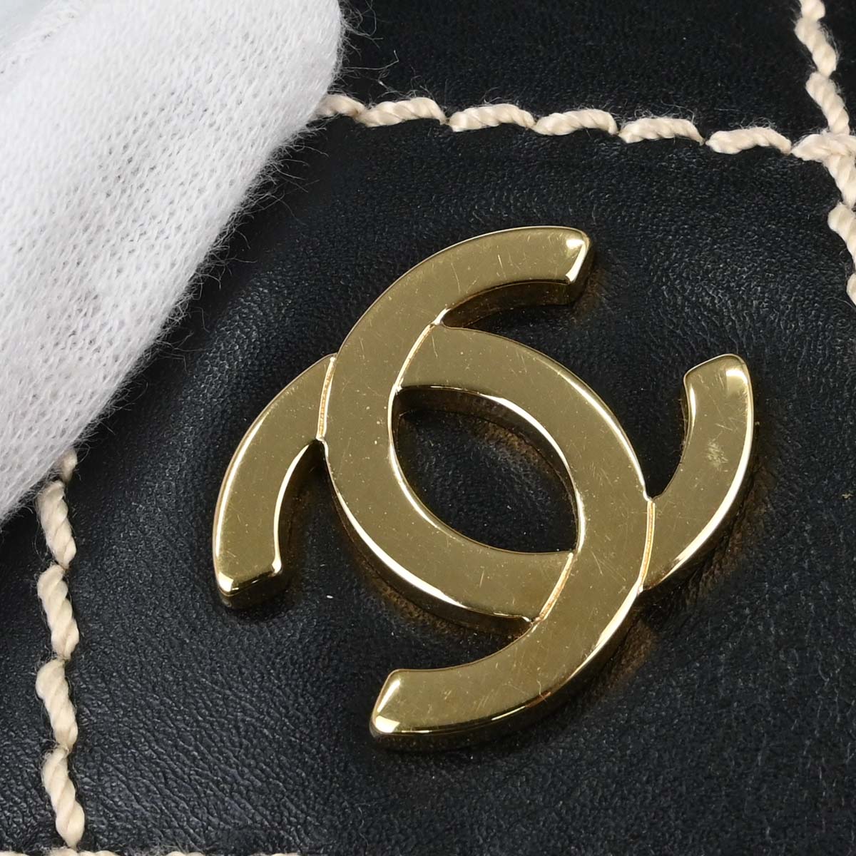 Chanel Black Calfskin Wild Stitch Tote Handbag