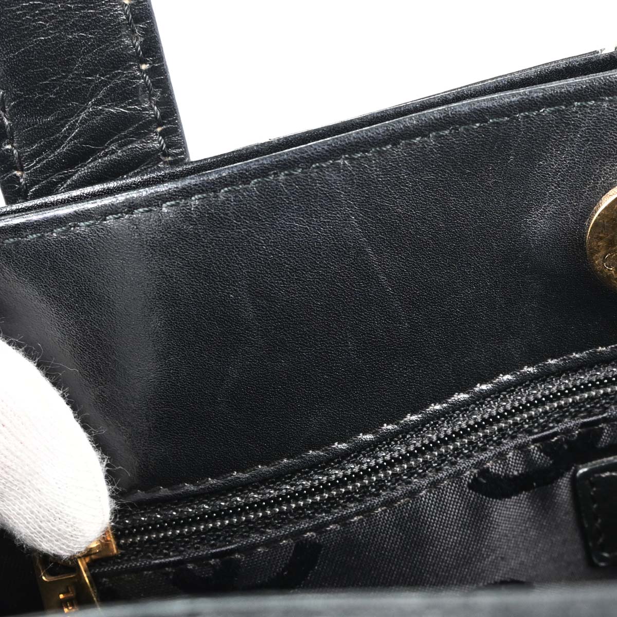 Chanel Black Calfskin Wild Stitch Tote Handbag
