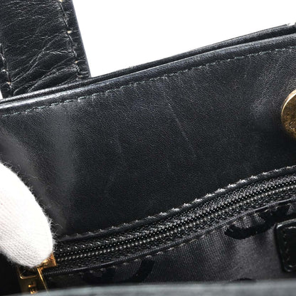 Chanel Black Calfskin Wild Stitch Tote Handbag