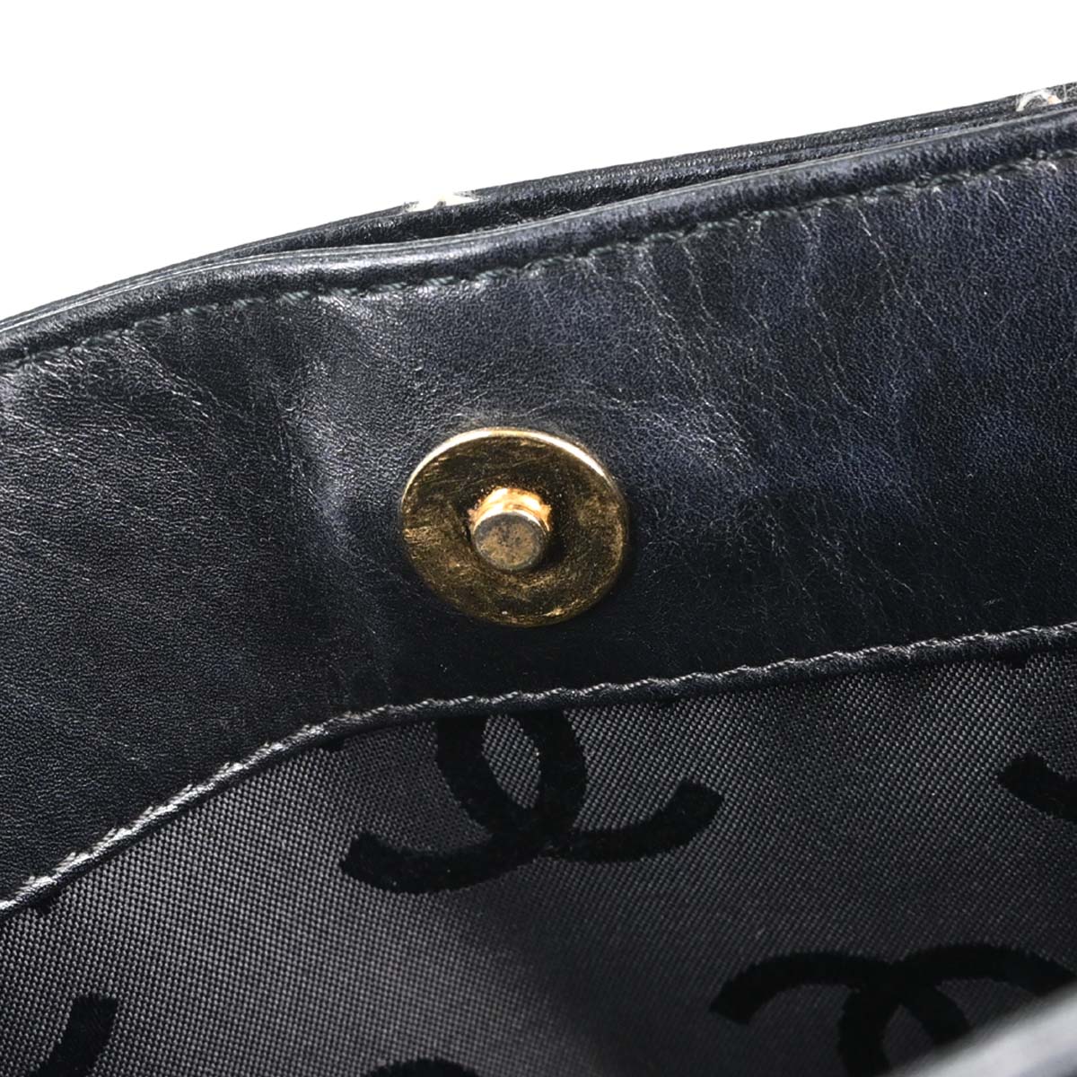 Chanel Black Calfskin Wild Stitch Tote Handbag