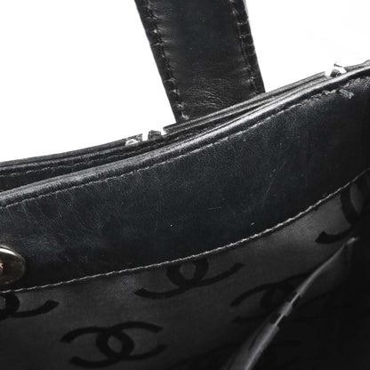 Chanel Black Calfskin Wild Stitch Tote Handbag
