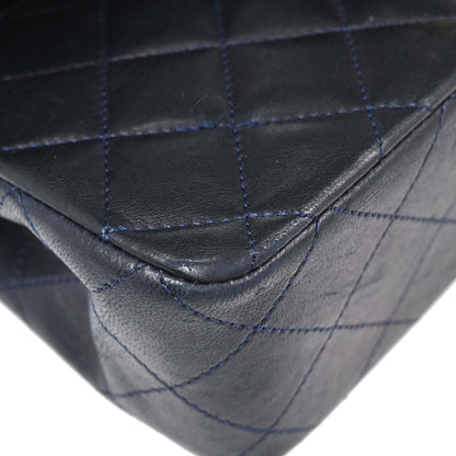 Chanel Navy Lambskin Small Classic Double Flap Shoulder Bag
