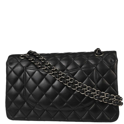Chanel 2014-2015 Black Lambskin Medium Classic Double Flap Shoulder Bag