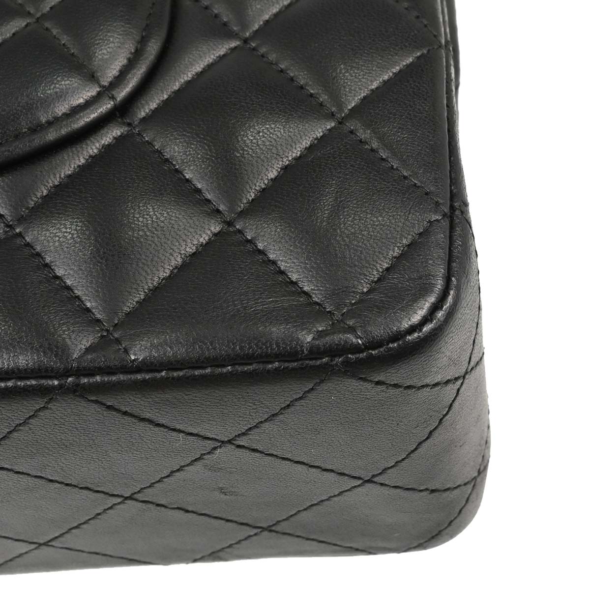 Chanel 2014-2015 Black Lambskin Medium Classic Double Flap Shoulder Bag