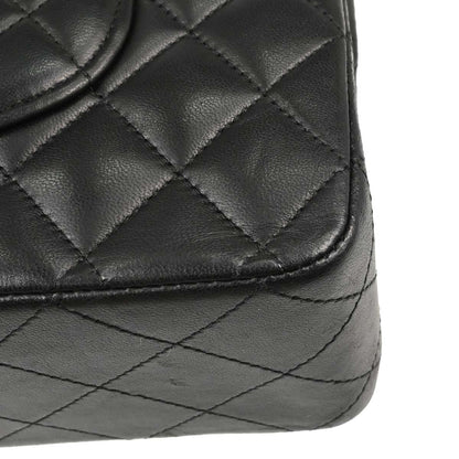 Chanel 2014-2015 Black Lambskin Medium Classic Double Flap Shoulder Bag