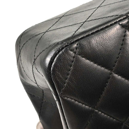 Chanel 2014-2015 Black Lambskin Medium Classic Double Flap Shoulder Bag