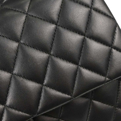 Chanel 2014-2015 Black Lambskin Medium Classic Double Flap Shoulder Bag