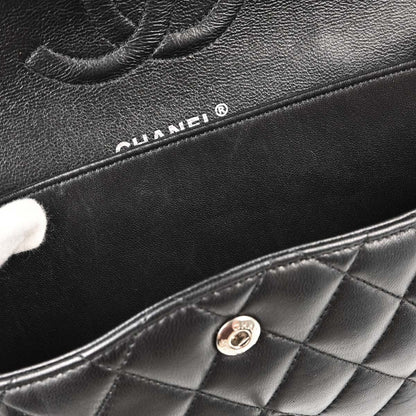Chanel 2014-2015 Black Lambskin Medium Classic Double Flap Shoulder Bag
