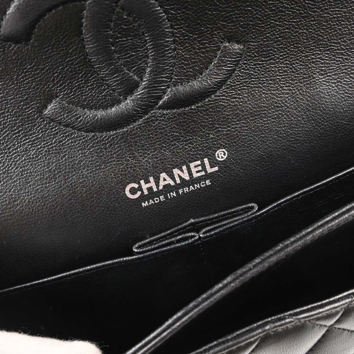 Chanel 2014-2015 Black Lambskin Medium Classic Double Flap Shoulder Bag