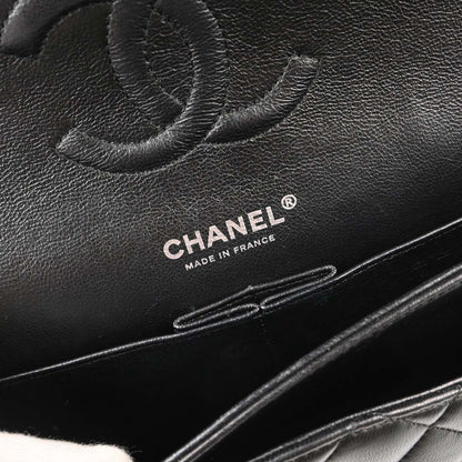 Chanel 2014-2015 Black Lambskin Medium Classic Double Flap Shoulder Bag