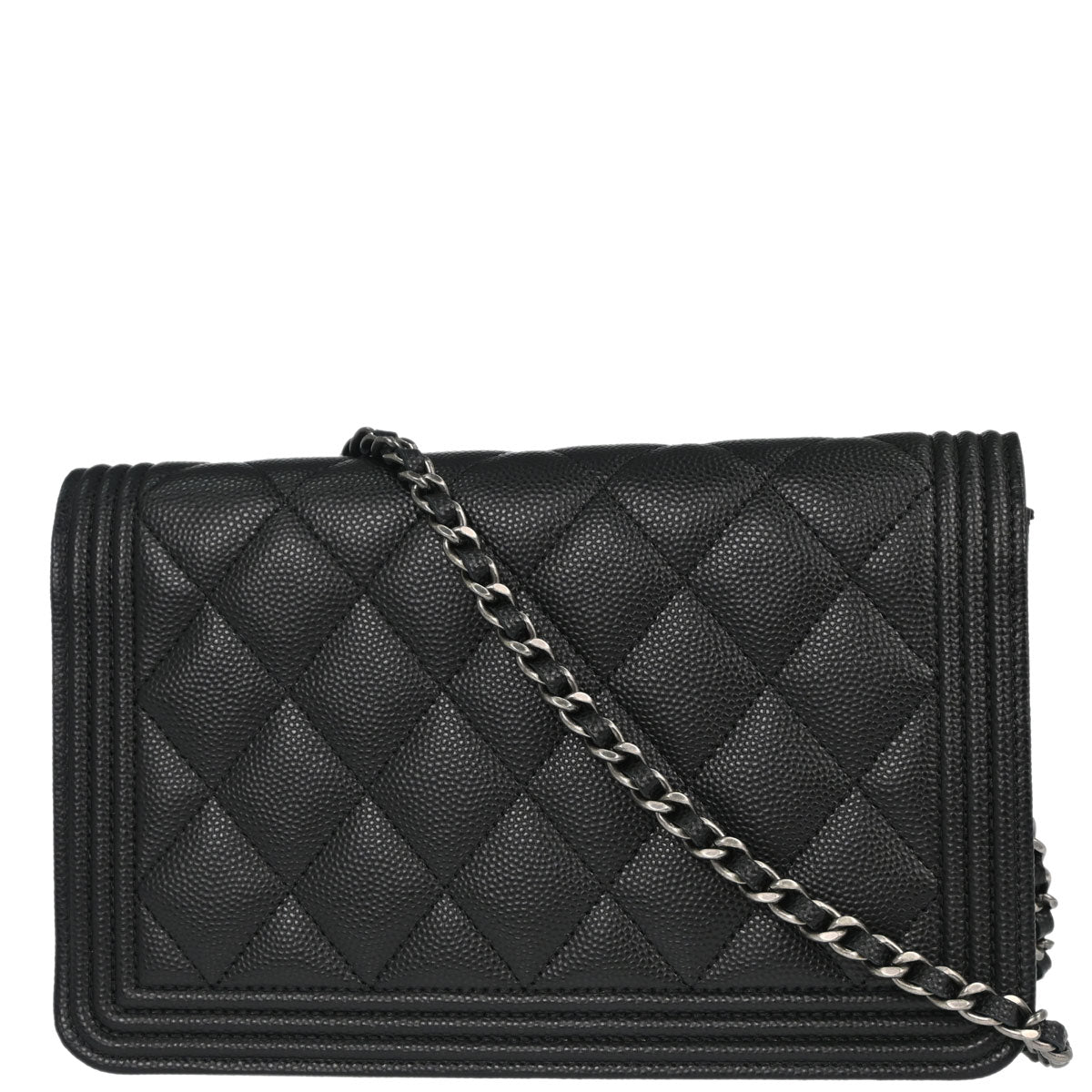 Boy Chanel Black Caviar Skin Chain WOC Shoulder Bag