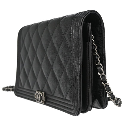 Boy Chanel Black Caviar Skin Chain WOC Shoulder Bag