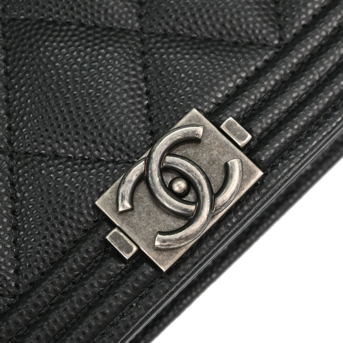 Boy Chanel Black Caviar Skin Chain WOC Shoulder Bag