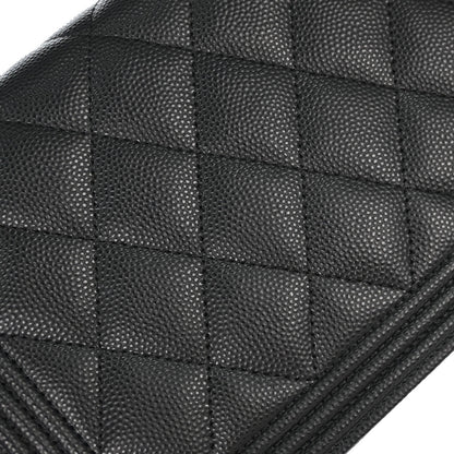 Boy Chanel Black Caviar Skin Chain WOC Shoulder Bag