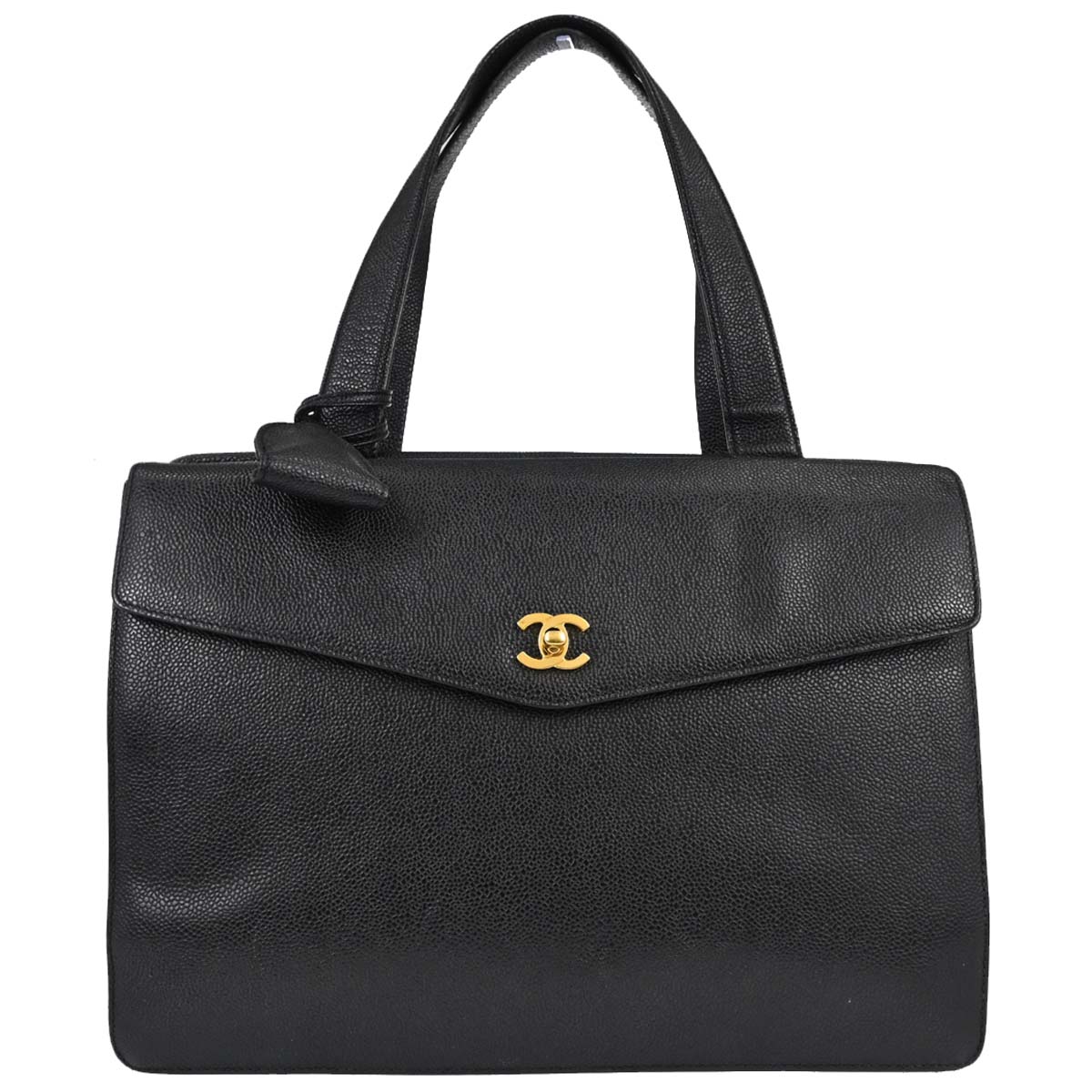 Chanel Black Caviar Skin Briefcase Business Handbag