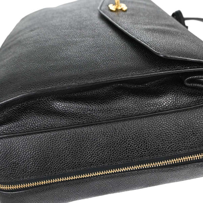 Chanel Black Caviar Skin Briefcase Business Handbag